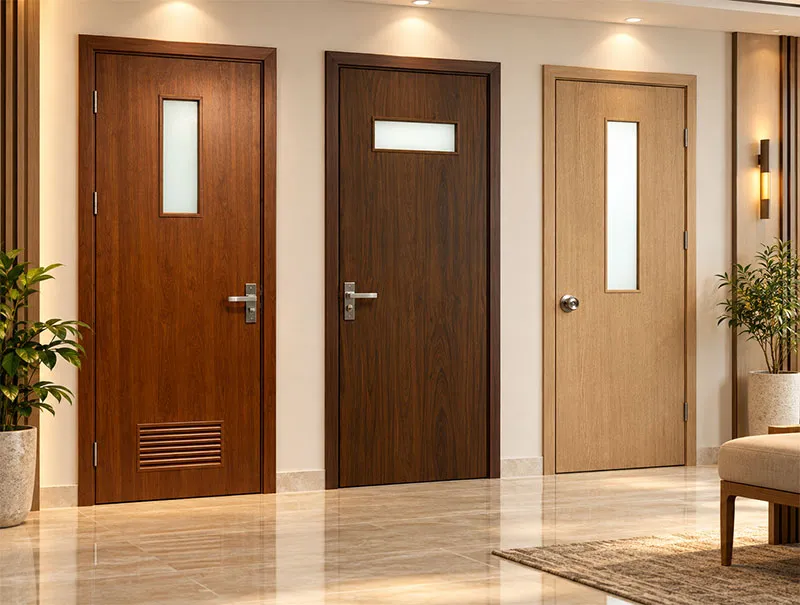 Cửa Phủ PVC Có Ô Kính