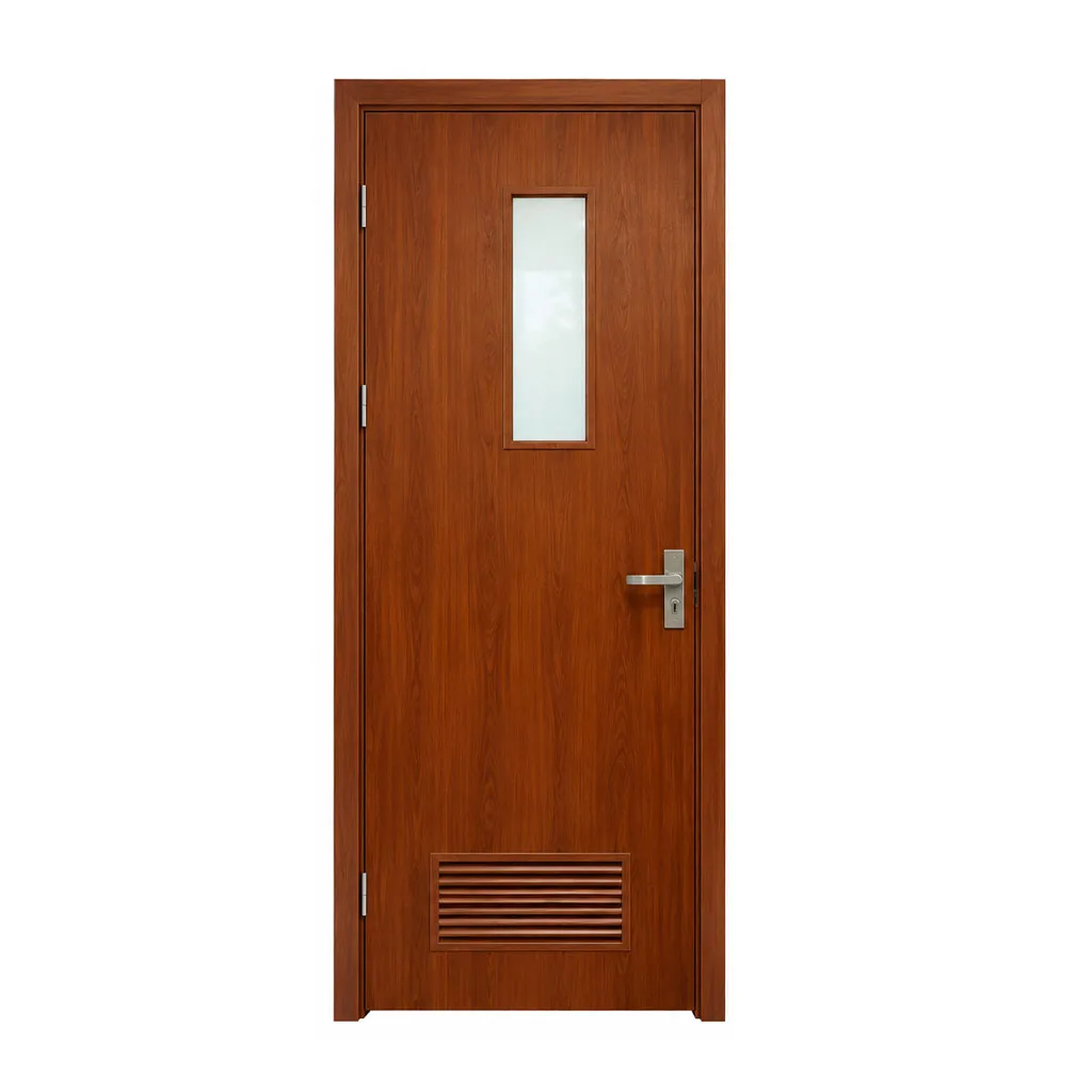 Cửa nhựa phủ PVC có ô kính QDC-WC04